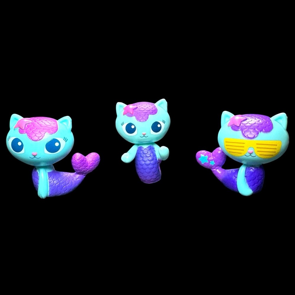 Gabbys Dollhouse Netflix Mini Action Figure‎ Pet Mermaid MerCat Lot of 3
